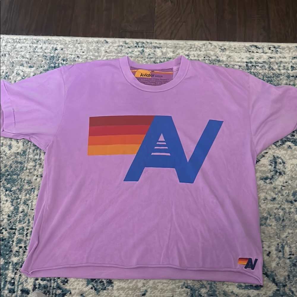 Aviator Nation Purple T-Shirt with Logo